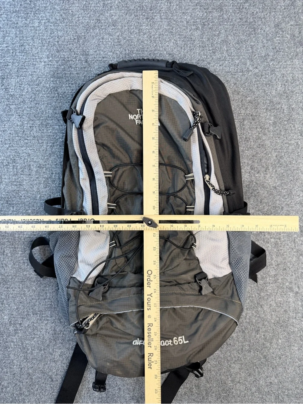 The North Face 65L Hiking Backpack Gray Black Camping Travel Bag‎